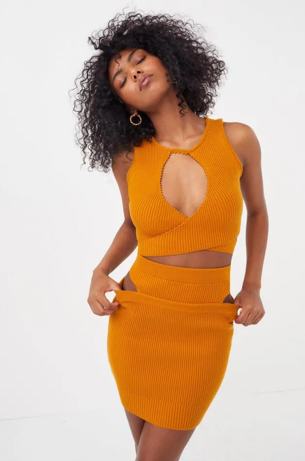 For Love and Lemons Knitwear Maggie Mini Skirt Orange 8211 Women