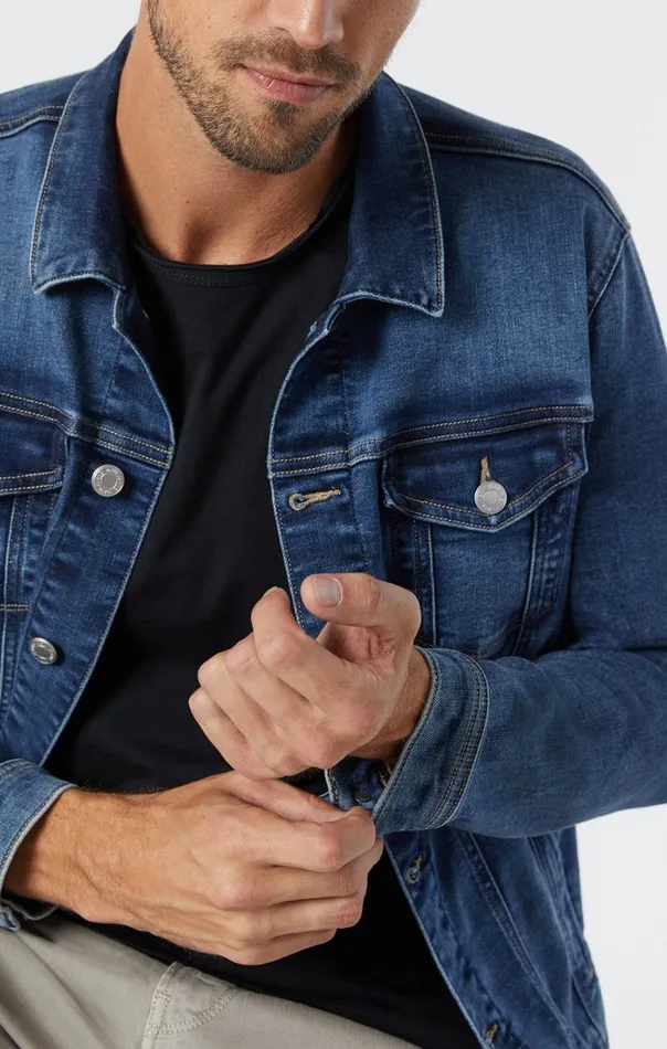 Frank Jacket In Dark Foggy Feather Blue Men Mavi Jeans Jackets Frank Jacket In Dark Foggy Feather Blue Men Mavi Jeans Jackets