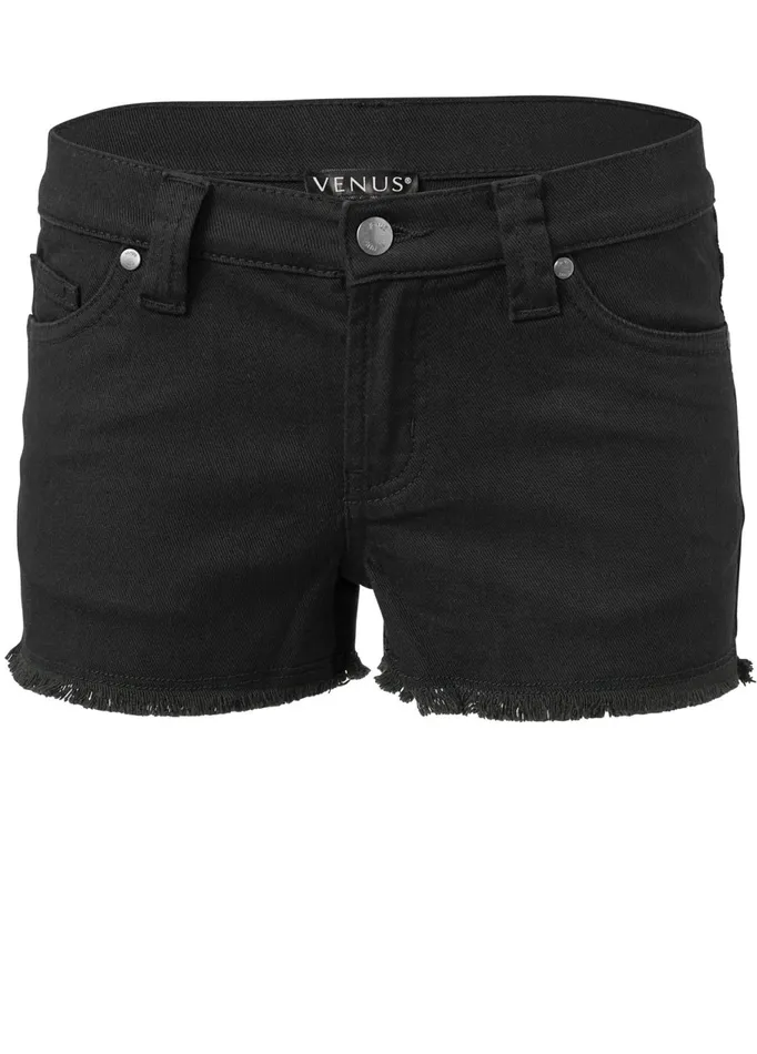 FRAYED CUTOFF JEAN SHORTS Black Women VENUS Shorts