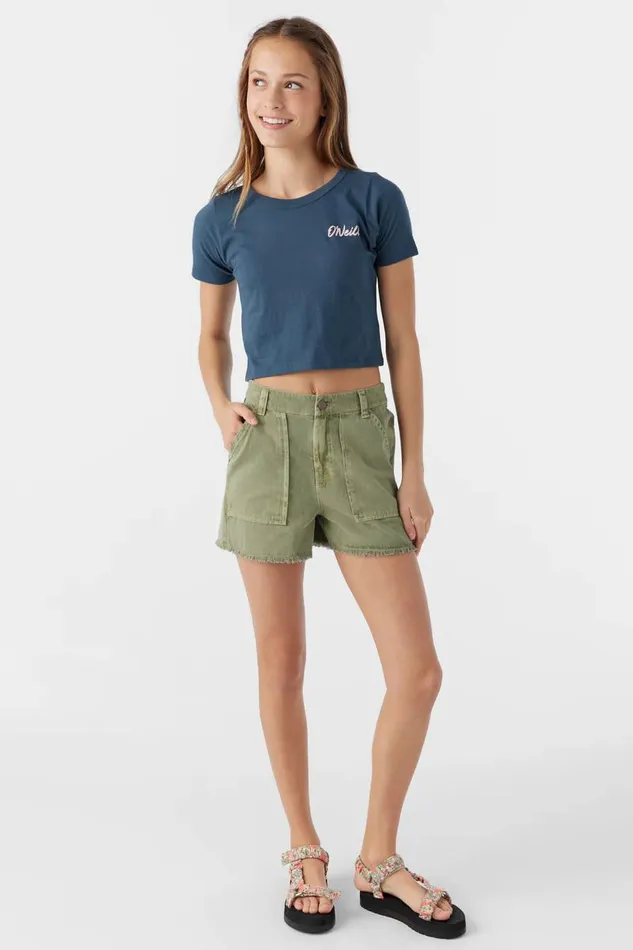 GIRL039S CHARLI ULTILITY SHORTS Oil Green Kids O039NEILL Girl039S Clothing