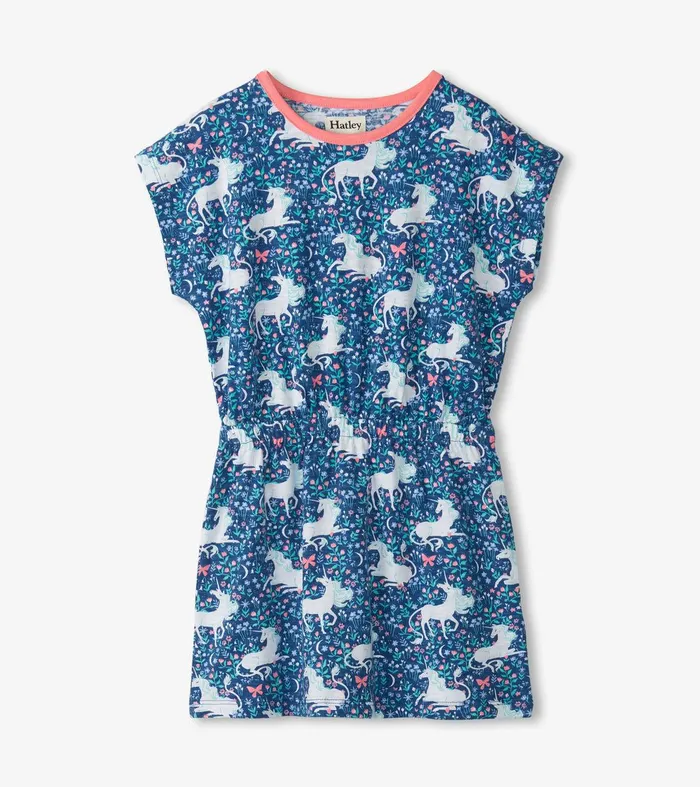 Girls Unicorn Garden Relaxed Dress Hatley