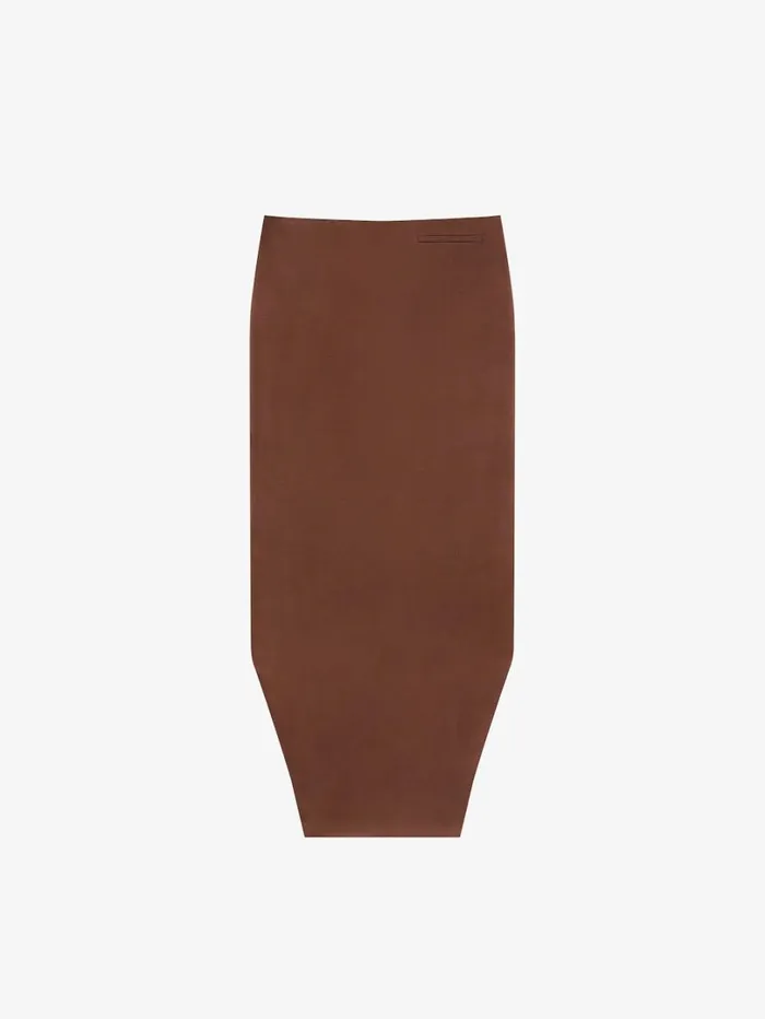 Givenchy Asymmetric Skirt In Silk Satin Duchesse Moka Brown Women Skirts
