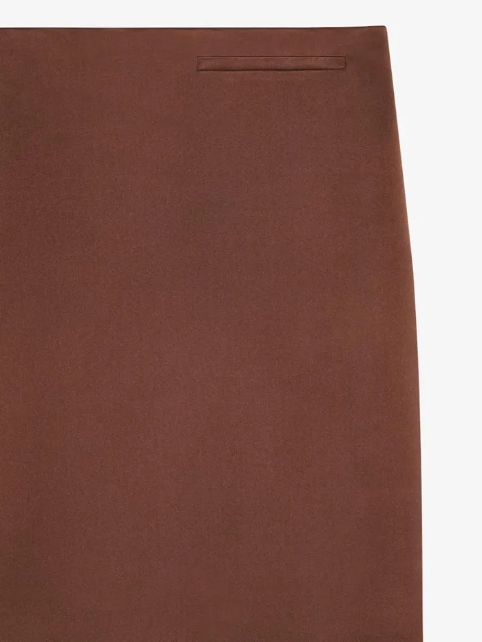 Givenchy Asymmetric Skirt In Silk Satin Duchesse Moka Brown Women Skirts