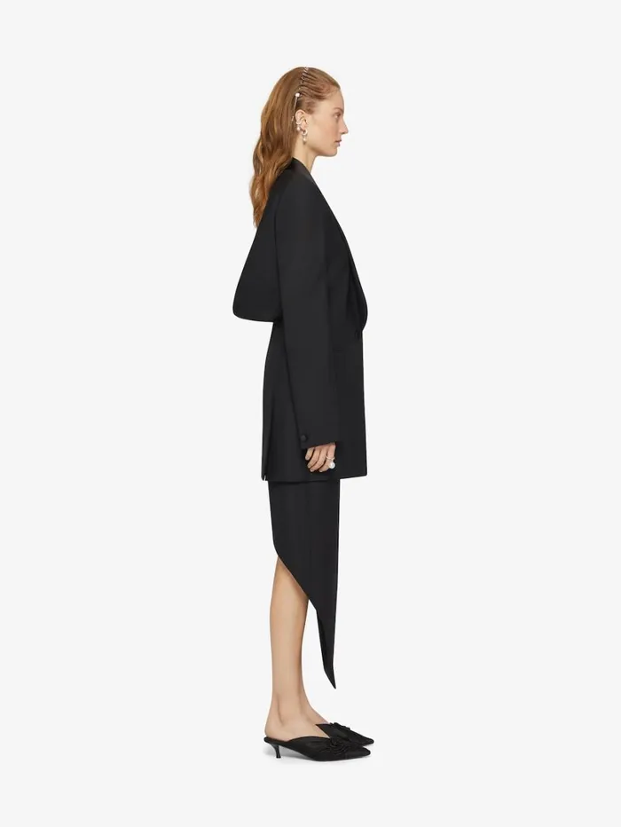 Givenchy Draped Jacket In Wool And Mohair Black Women Coats and Jackets