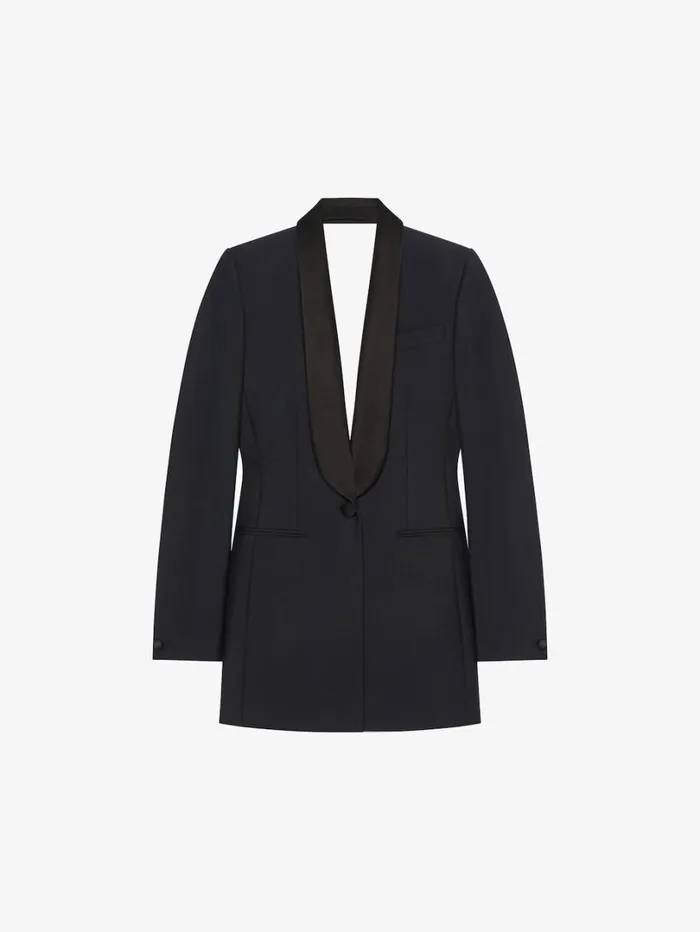 Givenchy Draped Jacket In Wool And Mohair Black Women Coats and Jackets