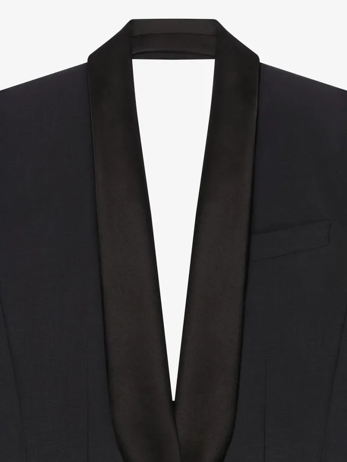 Givenchy Draped Jacket In Wool And Mohair Black Women Coats and Jackets