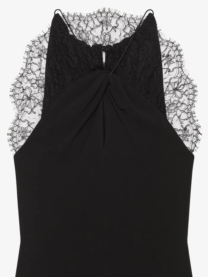Givenchy Dress In Crepe With Lace Black Women Dresses