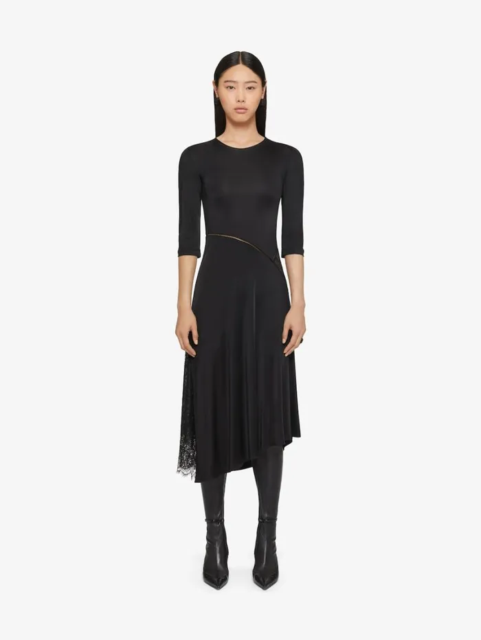 Givenchy Dress In Jersey And Lace Black Women Dresses