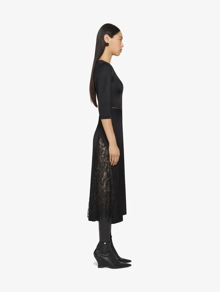 Givenchy Dress In Jersey And Lace Black Women Dresses