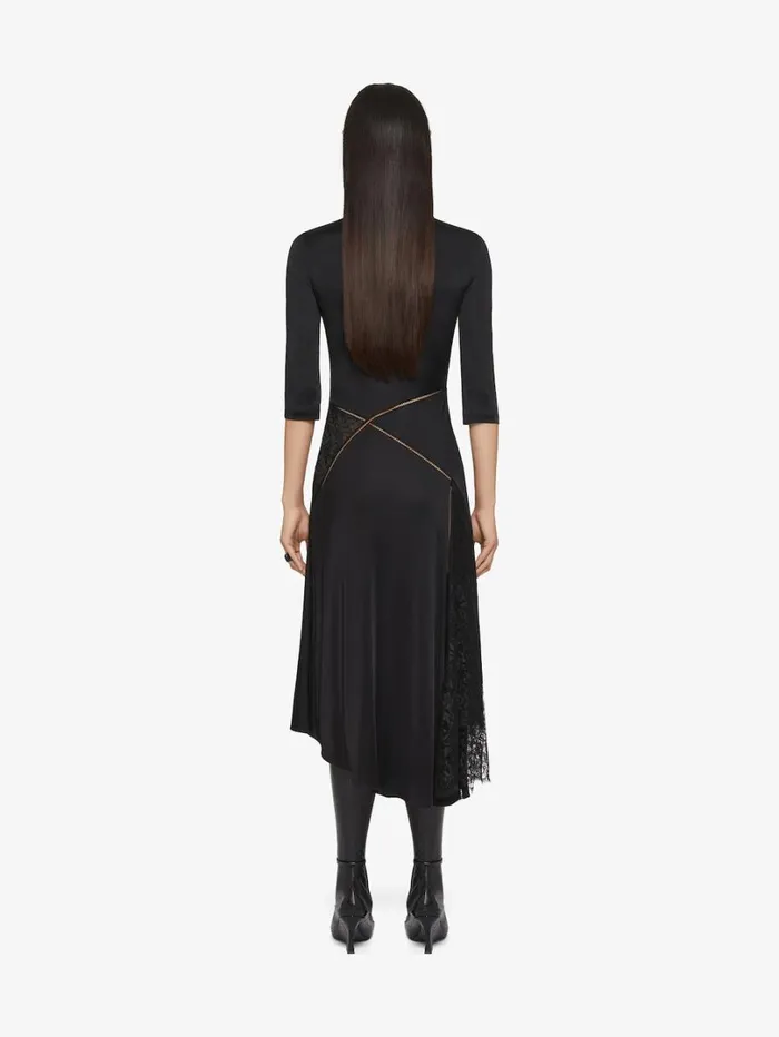 Givenchy Dress In Jersey And Lace Black Women Dresses