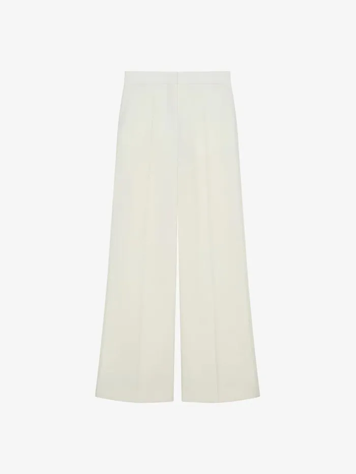 Givenchy Flare Tailored Pants In Wool And Mohair Ecru Women Pants and Shorts
