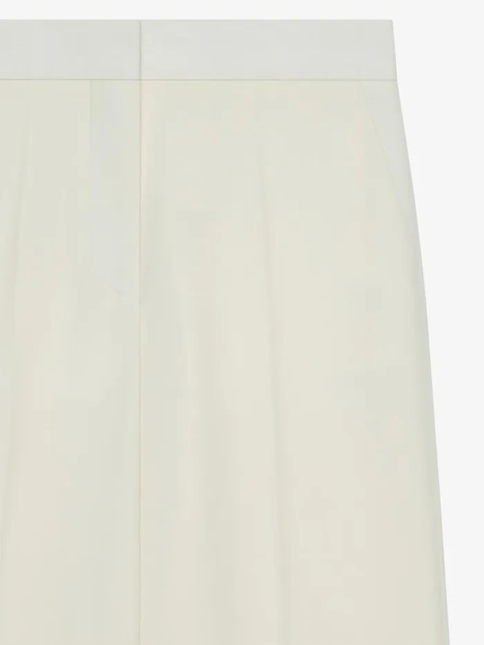 Givenchy Flare Tailored Pants In Wool And Mohair Ecru Women Pants and Shorts