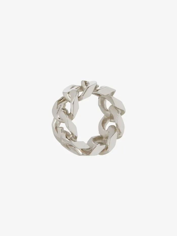 Givenchy G Chain Ring In Metal Silvery WomenMen Jewelry