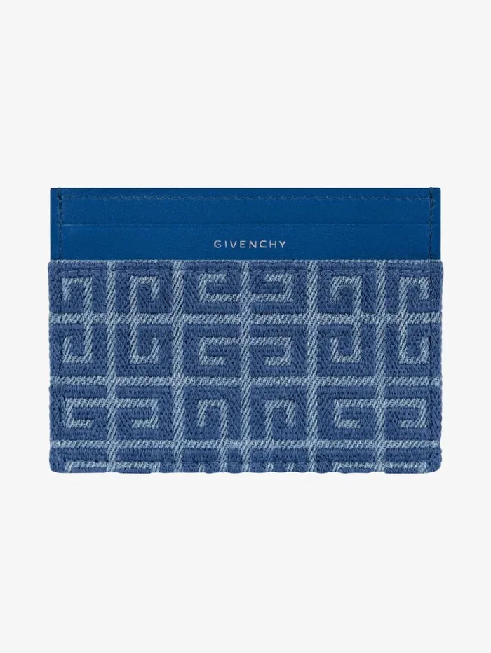 Givenchy GCut Card Holder In 4G Denim And Leather Medium Blue Women Wallets and Card Holders Givenchy GCut Card Holder In 4G Denim And Leather Medium Blue Women Wallets and Card Holders