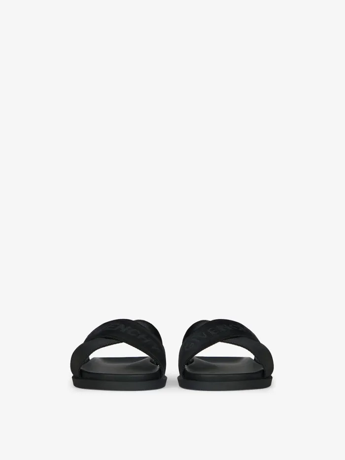 Givenchy G Plage Sandals With Crossed Straps In Webbing Black Men Slides and Sandals Givenchy G Plage Sandals With Crossed Straps In Webbing Black Men Slides and Sandals