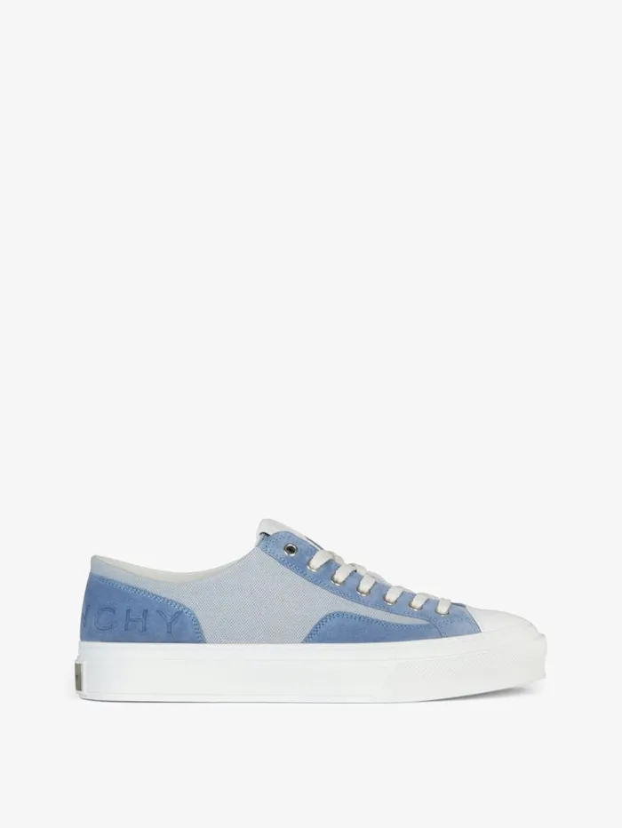 Givenchy GIVENCHY City Sneakers In Canvas And Suede Sky Blue Men Sneakers