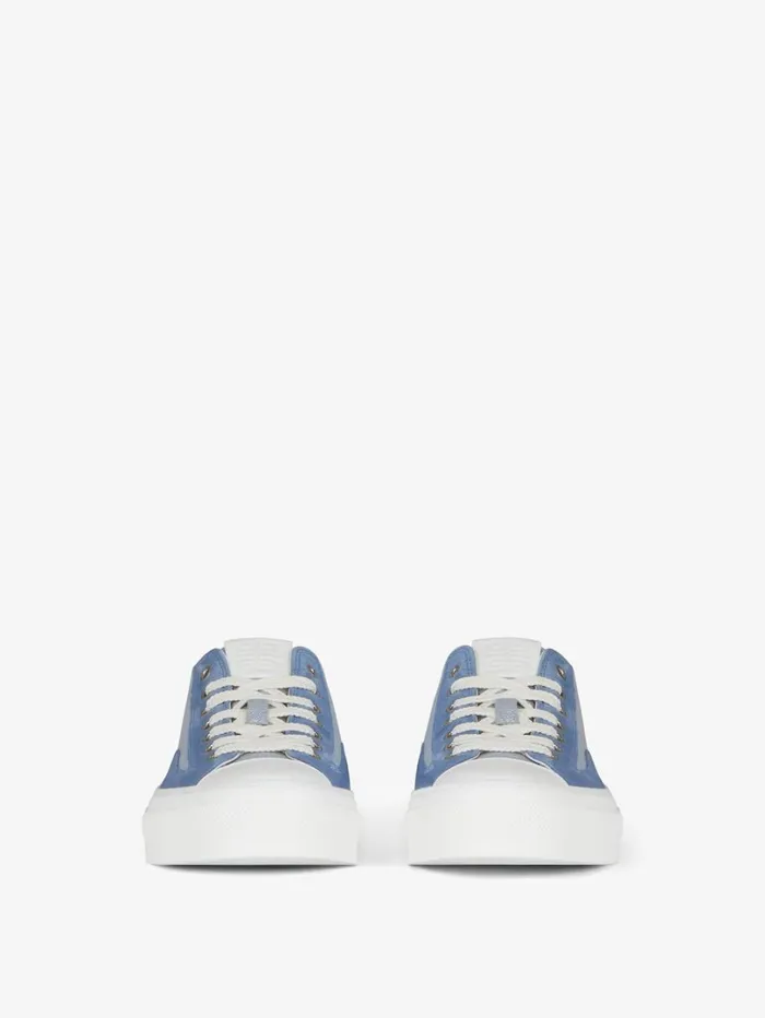 Givenchy GIVENCHY City Sneakers In Canvas And Suede Sky Blue Men Sneakers Givenchy GIVENCHY City Sneakers In Canvas And Suede Sky Blue Men Sneakers