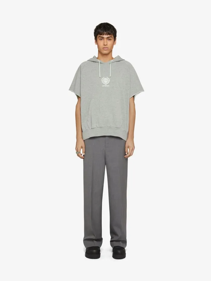 Givenchy GIVENCHY Crest Oversized Sleeveless Hoodie In Fleece Aqua Green Men Sweatshirts and Hoodies Givenchy GIVENCHY Crest Oversized Sleeveless Hoodie In Fleece Aqua Green Men Sweatshirts and Hoodies