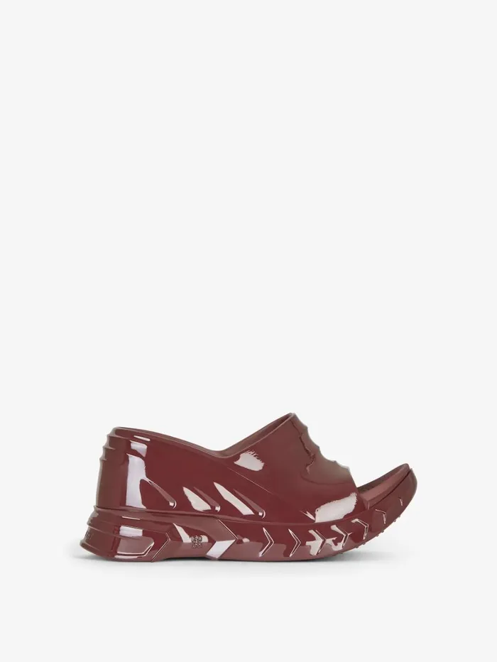Givenchy Marshmallow Wedge Sandals In Rubber Oxblood Red Women Slides and Sandals Givenchy Marshmallow Wedge Sandals In Rubber Oxblood Red Women Slides and Sandals