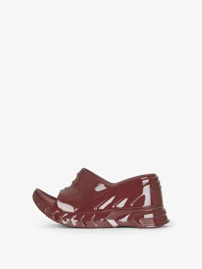 Givenchy Marshmallow Wedge Sandals In Rubber Oxblood Red Women Slides and Sandals Givenchy Marshmallow Wedge Sandals In Rubber Oxblood Red Women Slides and Sandals