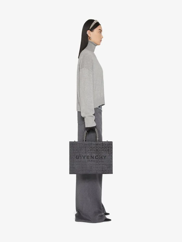 Givenchy Medium GTote Shopping Bag In 4G Canvas With Chain Dark Grey Women Shoulder Bags Givenchy Medium GTote Shopping Bag In 4G Canvas With Chain Dark Grey Women Shoulder Bags