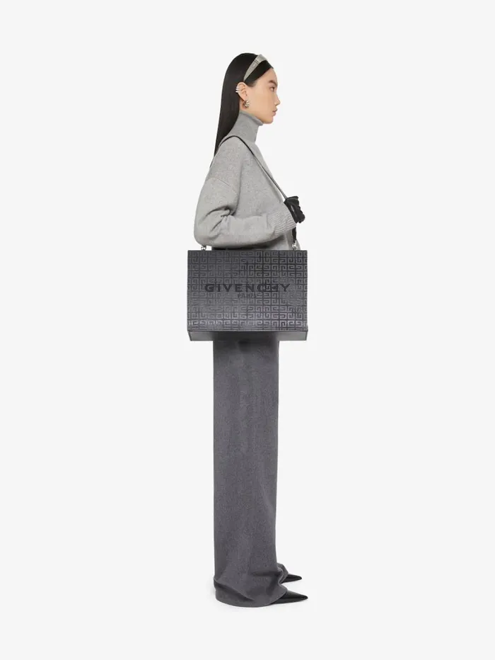 Givenchy Medium GTote Shopping Bag In 4G Canvas With Chain Dark Grey Women Shoulder Bags Givenchy Medium GTote Shopping Bag In 4G Canvas With Chain Dark Grey Women Shoulder Bags