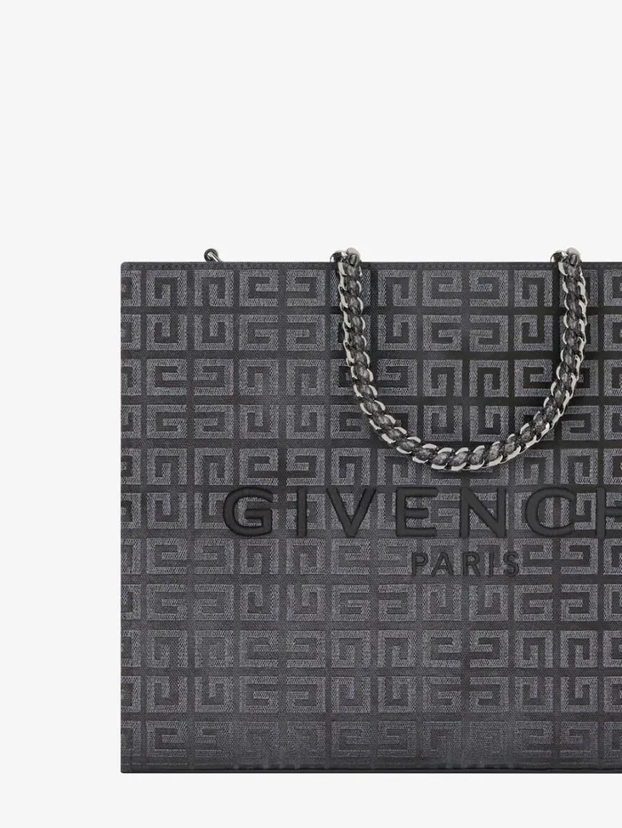 Givenchy Medium GTote Shopping Bag In 4G Canvas With Chain Dark Grey Women Shoulder Bags Givenchy Medium GTote Shopping Bag In 4G Canvas With Chain Dark Grey Women Shoulder Bags