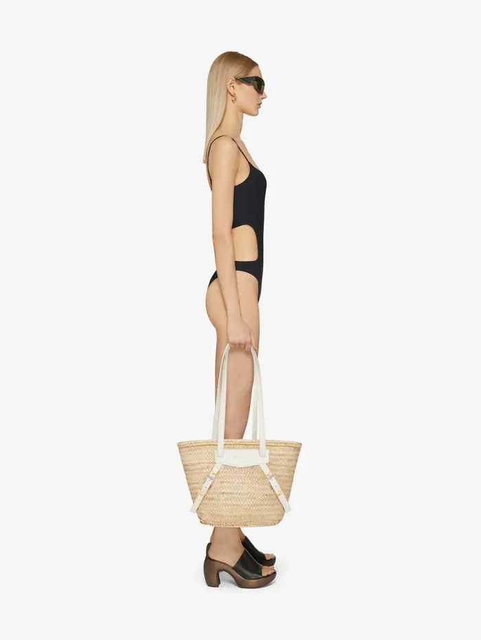 Givenchy Medium Voyou Basket Bag In Raffia Ivory Women Shoulder Bags Givenchy Medium Voyou Basket Bag In Raffia Ivory Women Shoulder Bags