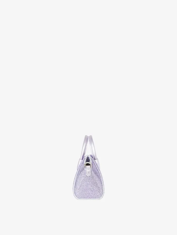 Givenchy Micro Antigona Bag In Satin With Strass Lavender Women Crossbody Bags Givenchy Micro Antigona Bag In Satin With Strass Lavender Women Crossbody Bags