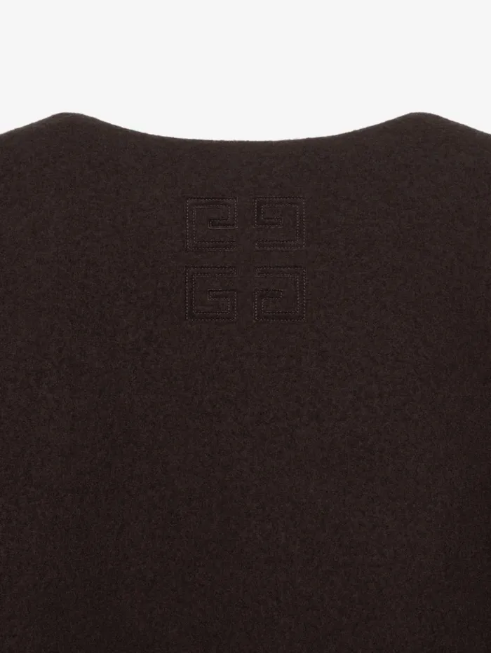 Givenchy Oversized Varsity Jacket In Wool And Shearling Dark Brown Women Outerwear and Blousons