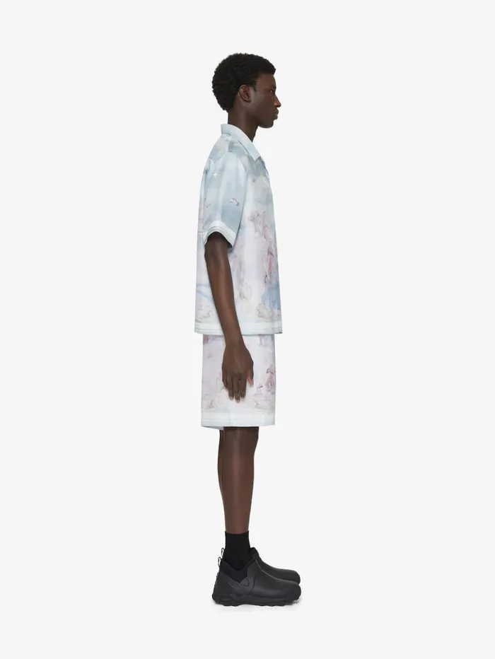 Givenchy Printed Bermuda Shorts In Silk Multicolored Men Pants and Shorts
