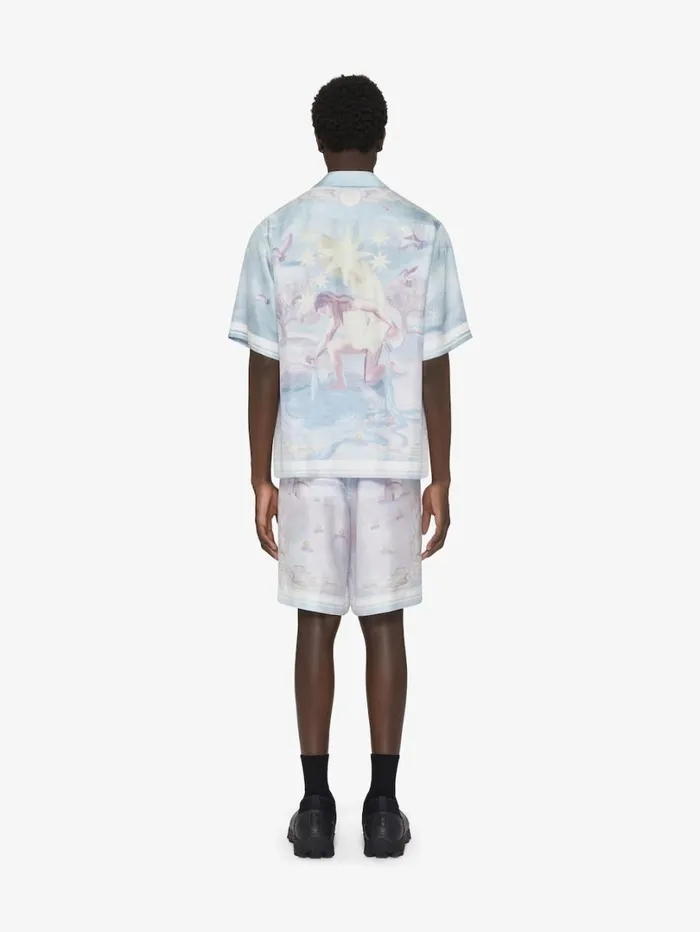 Givenchy Printed Bermuda Shorts In Silk Multicolored Men Pants and Shorts