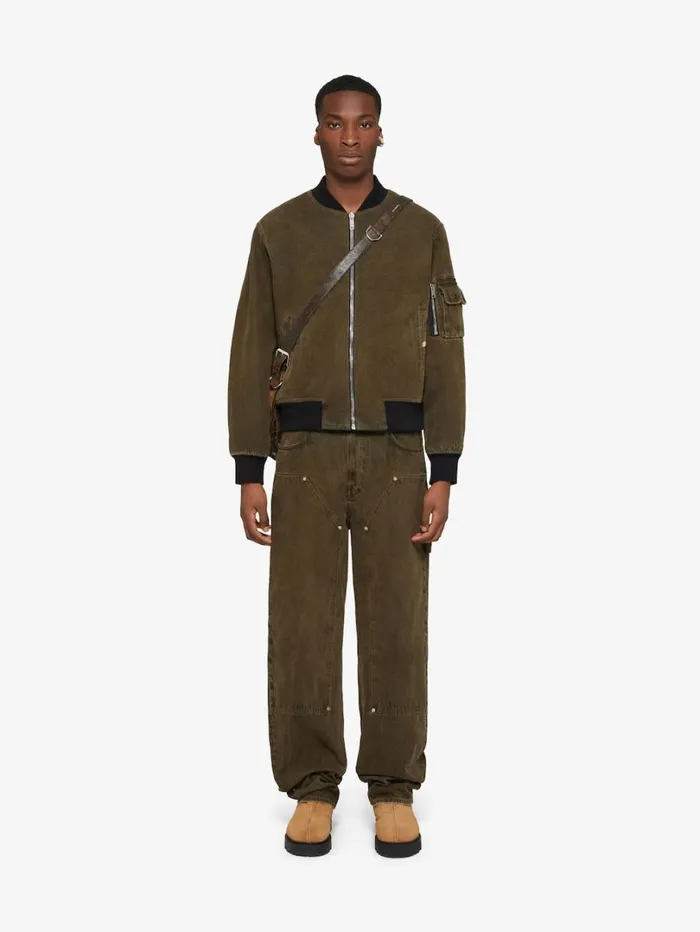 Givenchy Reversible Bomber Jacket In Denim Blackkhaki Men Outerwear and Blousons