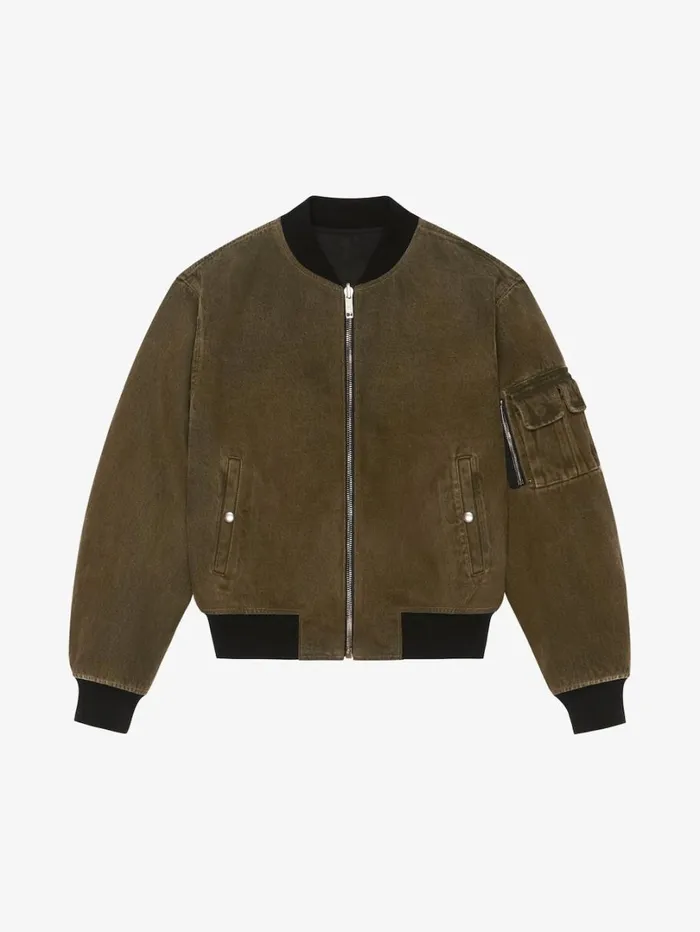 Givenchy Reversible Bomber Jacket In Denim Blackkhaki Men Outerwear and Blousons