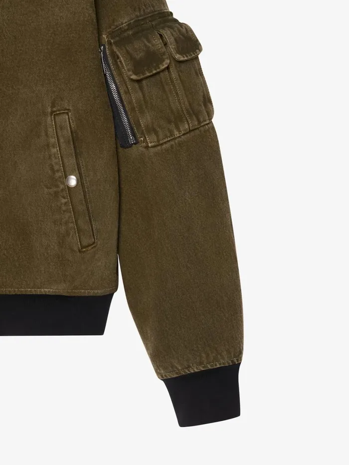 Givenchy Reversible Bomber Jacket In Denim Blackkhaki Men Outerwear and Blousons