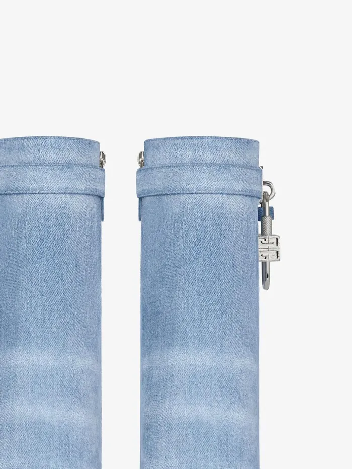 Givenchy Shark Lock Ankle Boots In Washed Denim Medium Blue Women Shark Lock Givenchy Shark Lock Ankle Boots In Washed Denim Medium Blue Women Shark Lock