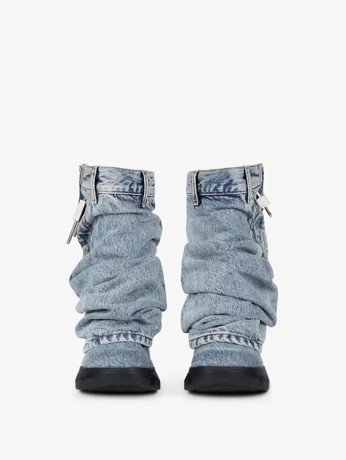 Givenchy Shark Lock Biker Ankle Boots In Jeans Medium Blue Women Shark Lock Givenchy Shark Lock Biker Ankle Boots In Jeans Medium Blue Women Shark Lock