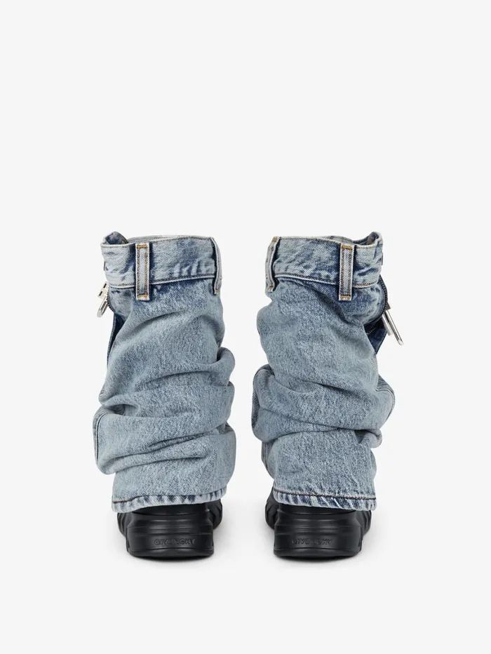 Givenchy Shark Lock Biker Ankle Boots In Jeans Medium Blue Women Shark Lock Givenchy Shark Lock Biker Ankle Boots In Jeans Medium Blue Women Shark Lock