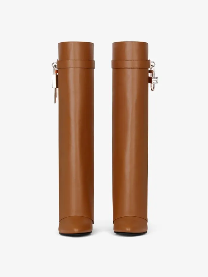Givenchy Shark Lock Boots In Leather Tan Women Shark Lock Givenchy Shark Lock Boots In Leather Tan Women Shark Lock