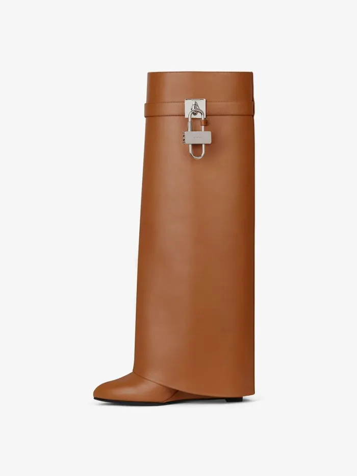 Givenchy Shark Lock Boots In Leather Tan Women Shark Lock Givenchy Shark Lock Boots In Leather Tan Women Shark Lock