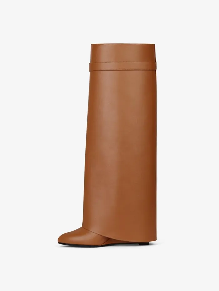Givenchy Shark Lock Boots In Leather Tan Women Shark Lock Givenchy Shark Lock Boots In Leather Tan Women Shark Lock
