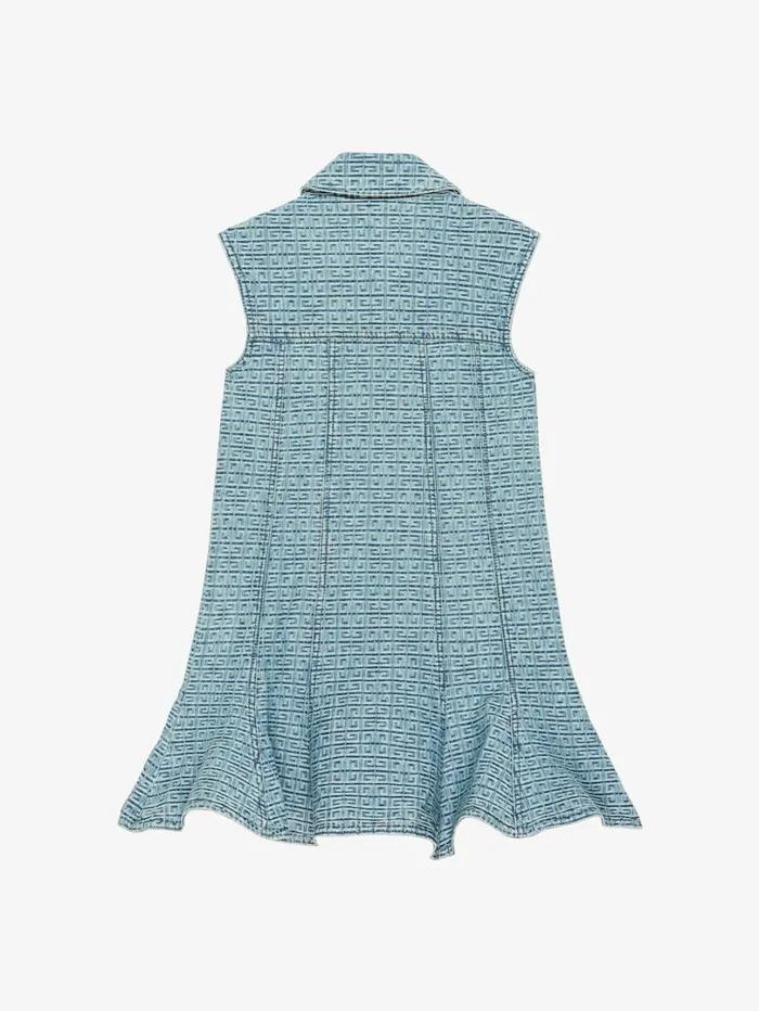 Givenchy Sleeveless Dress In 4G Denim Denim Blue Women Girl 4 To 12 Years Givenchy Sleeveless Dress In 4G Denim Denim Blue Women Girl 4 To 12 Years