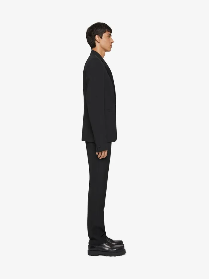 Givenchy Slim Fit Jacket In Wool With Satin Collar Black Men Coats and Jackets