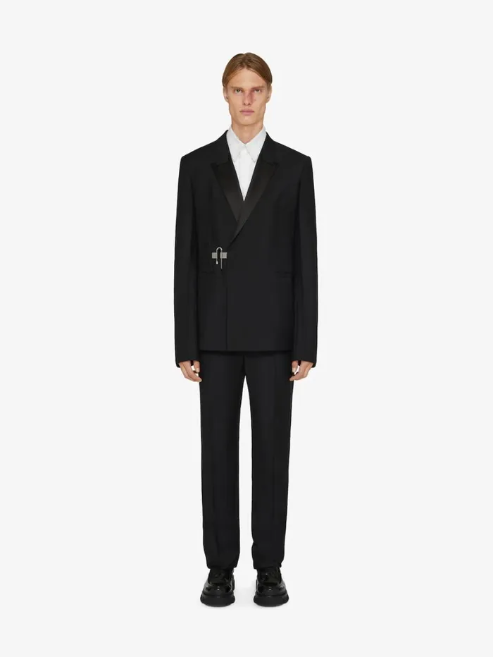 Givenchy Slimfit Jacket In Wool With ULock Closing Black Men Coats and Jackets