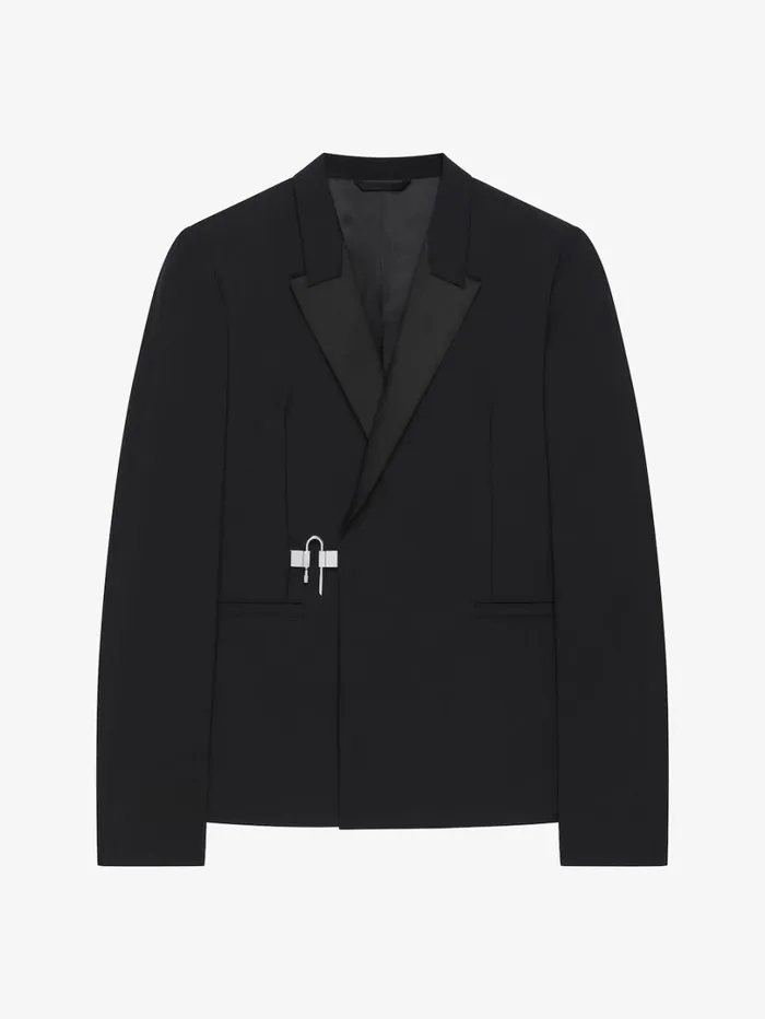 Givenchy Slimfit Jacket In Wool With ULock Closing Black Men Coats and Jackets