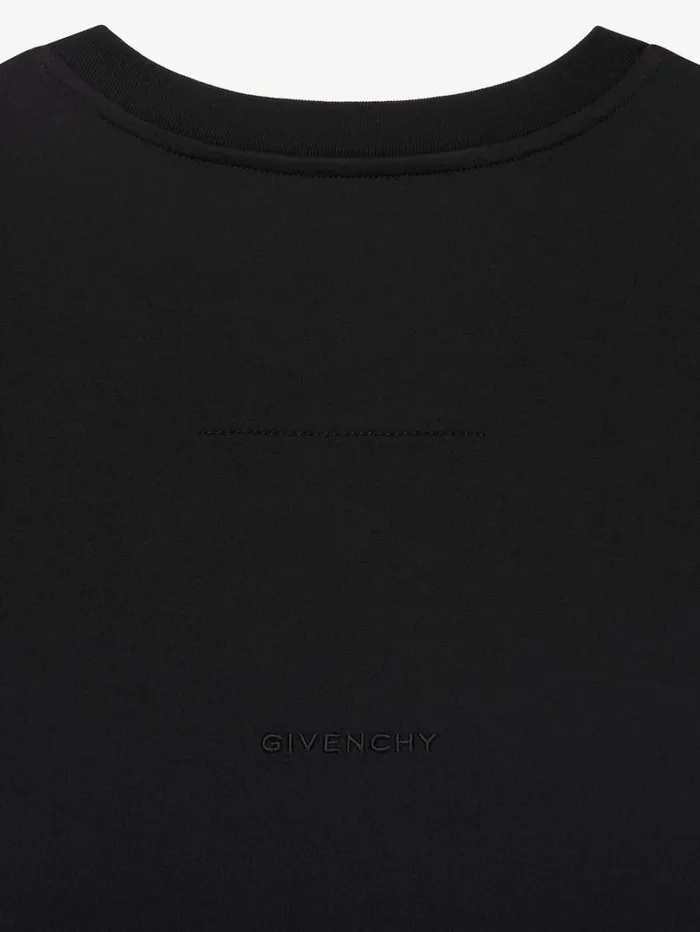 Givenchy Slim Fit Tshirt In Cotton With 4G Embroidery Black Men TShirts