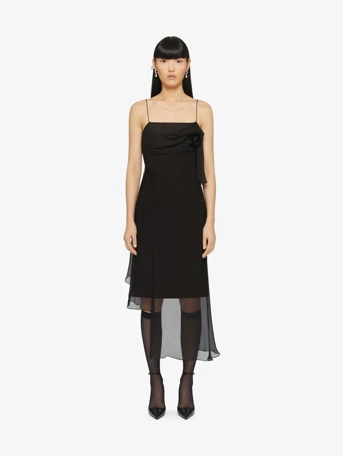 Givenchy Straps Dress In Muslin Black Women Dresses
