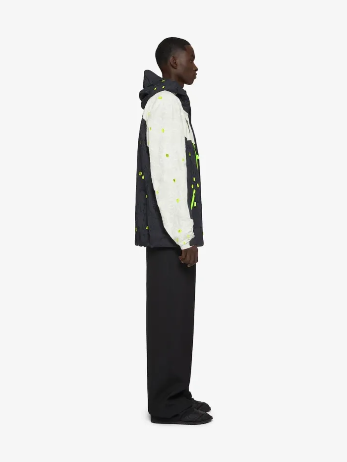 Givenchy Technical Jacket With Embroideries And Rhinestones Blackwhite Men Outerwear and Blousons
