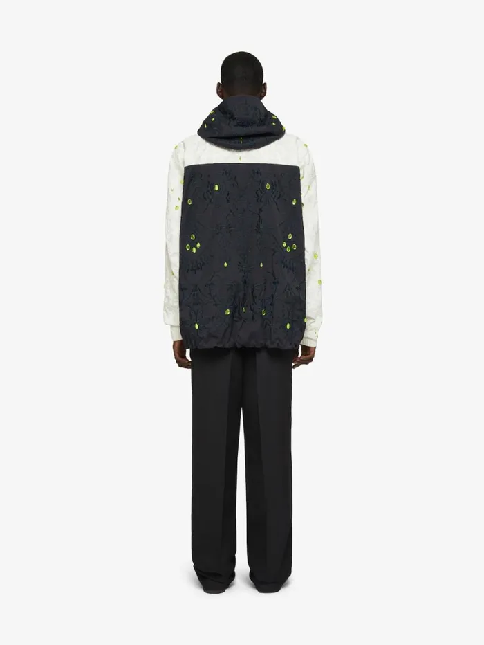 Givenchy Technical Jacket With Embroideries And Rhinestones Blackwhite Men Outerwear and Blousons