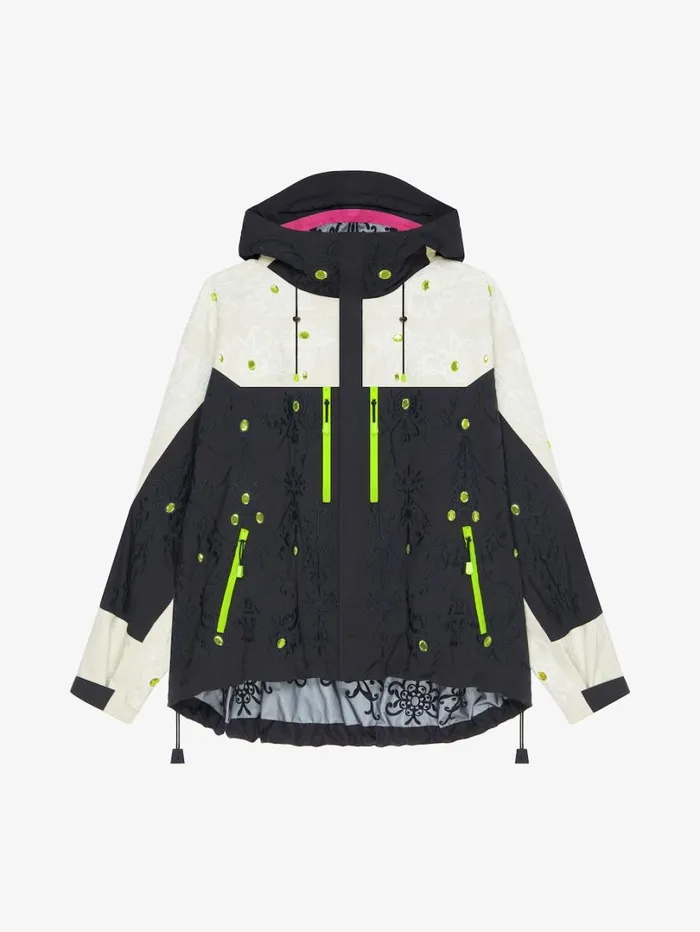 Givenchy Technical Jacket With Embroideries And Rhinestones Blackwhite Men Outerwear and Blousons
